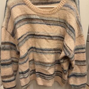 Cozy Cream Striped Knit Sweater